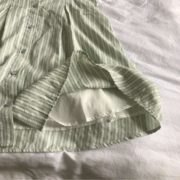 Striped Pin-tucked Puff Sleeve Mini Dress - Picture 6 of 8